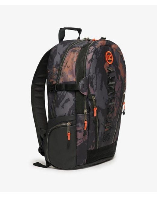 Superdry Black & Co Camo Print Tarp Rucksack
