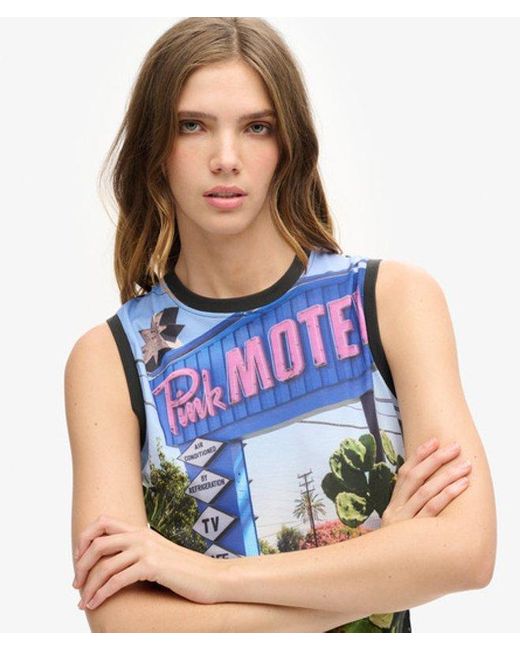 Superdry Blue & Co Sub Print Vest Top