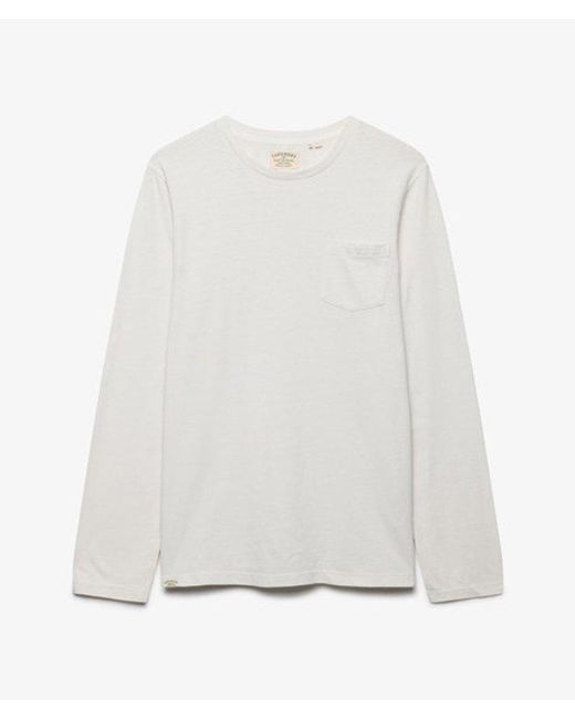 Superdry White & Co Cotton Linen Long Sleeve Pocket Top for men