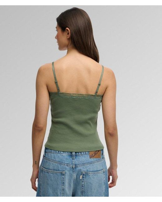 Superdry Green & Co Essential Lace Trim Cami Top