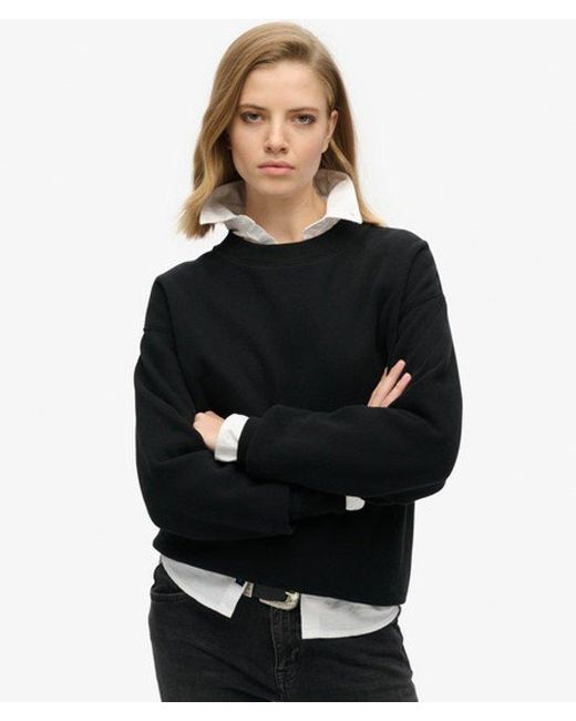 Superdry Black Essential Logo Relaxed Fit Sweatshirt