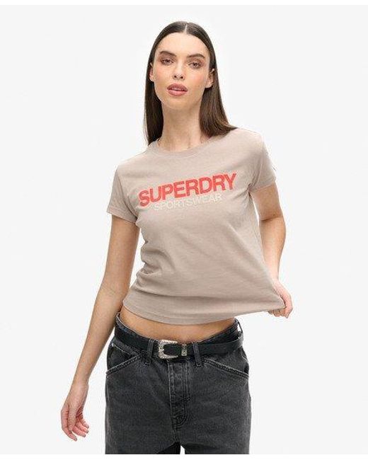 Superdry Natural Sportswear Logo Fitted T-shirt