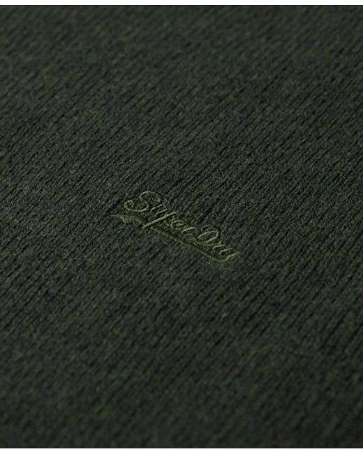 Superdry Green Essential Slim Fit Crew Jumper for men