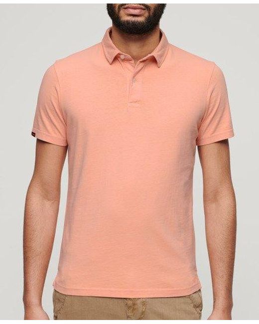 Superdry Orange Jersey Polo Shirt for men