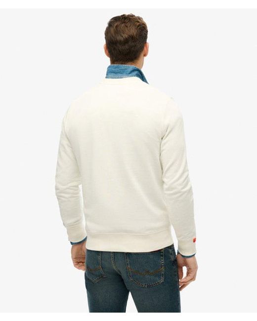 Superdry White Lo-Fi Outdoors Relaxed Crew Sweatshirt for men