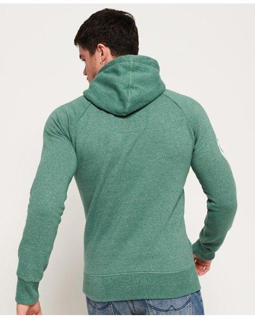 Superdry Green Super 77 Surf Raglan Hoodie Cloverfield for men