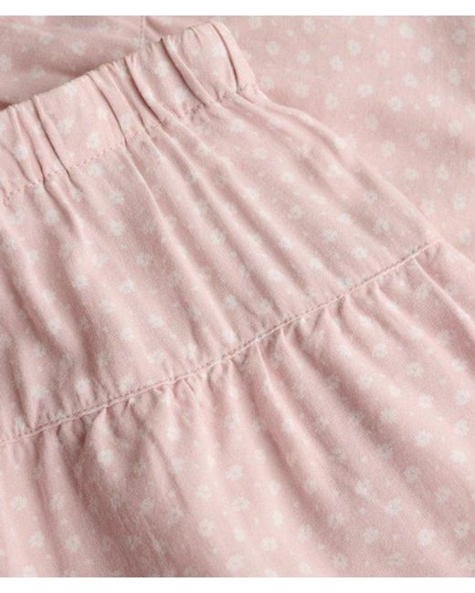 Superdry Pink & Co Printed Tiered Mini Skirt