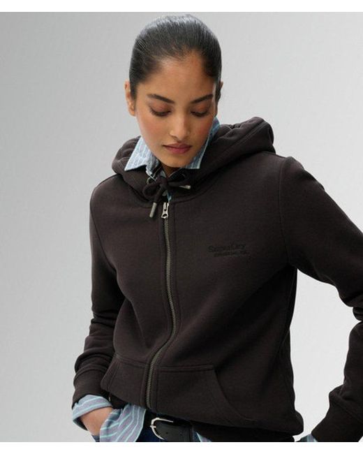 Superdry Black & Co Athletic Essentials Logo Zip Hoodie