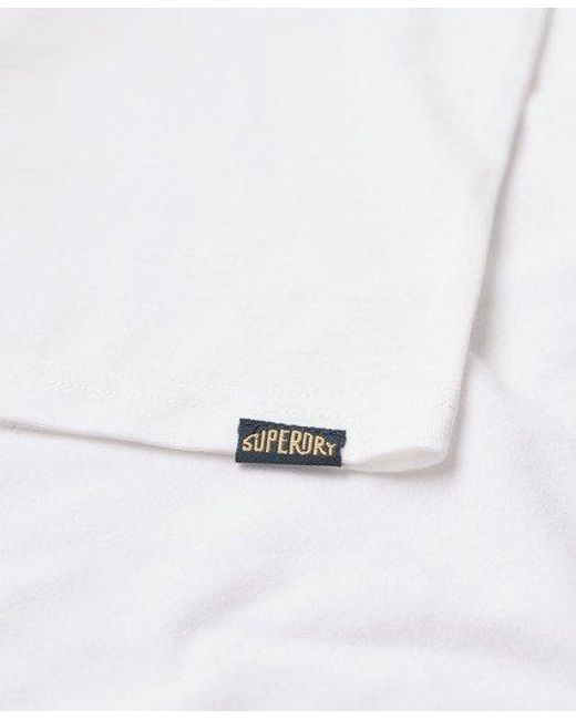 Superdry White Terrain Striped Logo T-shirt for men