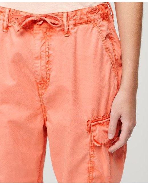 Superdry Orange Ladies Classic Low Rise Parachute Cargo Pants