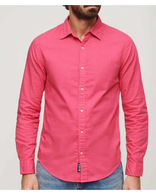 Superdry Pink & Co Overdyed Organic Cotton Long Sleeve Shirt for men