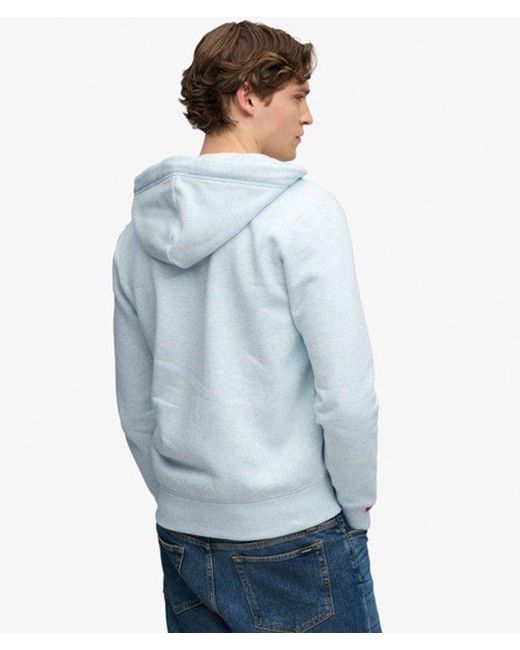 Superdry Blue & Co Essential Logo Half Brushed Zip Hoodie for men