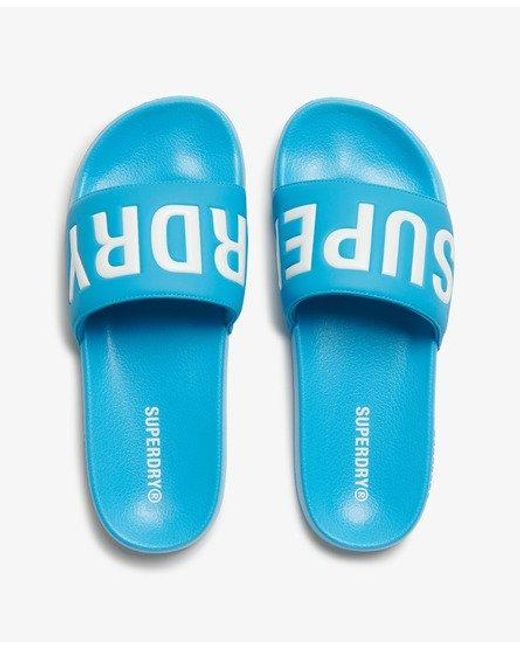 Superdry Blue Core Graphic Pool Sliders for men