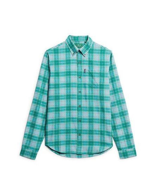 Superdry Blue Organic Cotton Vintage Check Shirt for men
