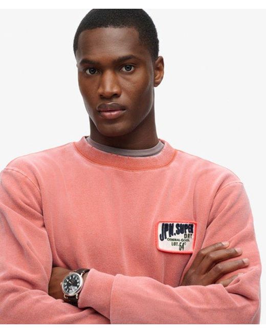 Superdry & Co Loose Fit Embroidered Logo Mechanic Crew Sweatshirt for men