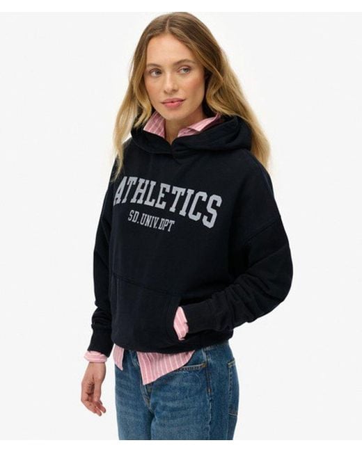 Superdry Black Athletic Essentials Relaxed Hoodie