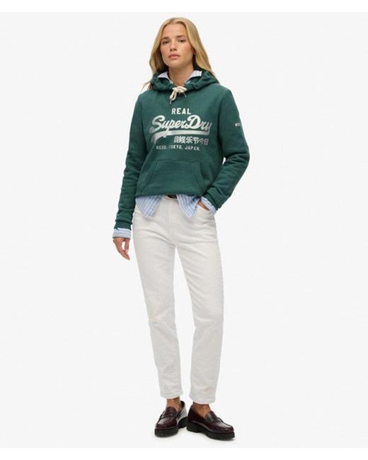 Superdry Green & Co Vintage Logo Metallic Hoodie