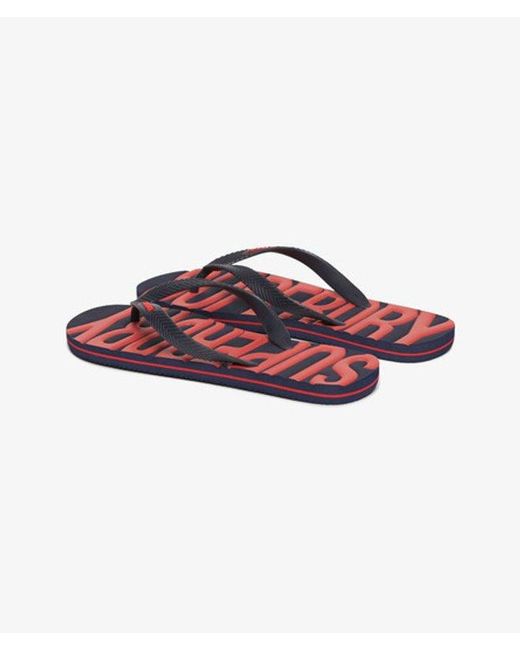 Superdry Red Vintage Vegan Flip Flops for men
