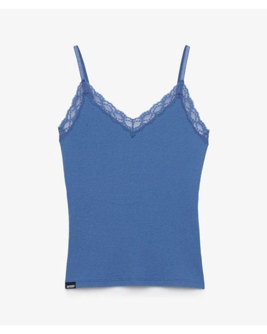 Superdry Blue & Co Essential Lace Trim Cami Top
