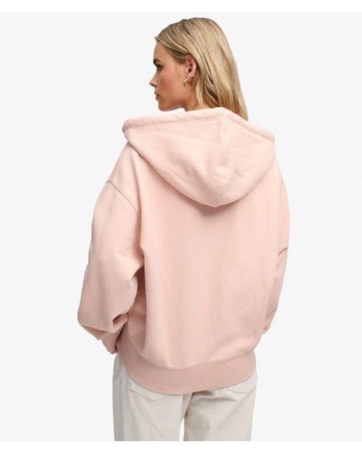 Superdry Pink & Co Luxe Casual Zip Hoodie