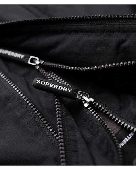Superdry Black Pop Zip Hood Arctic Sd-Windcheater Jacket for men