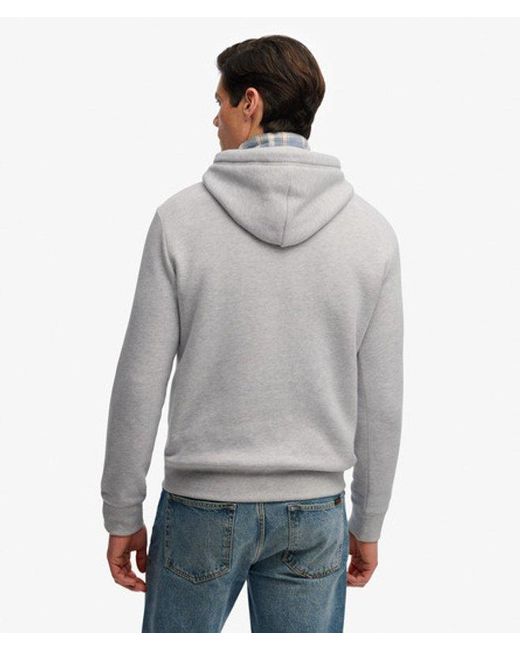 Homme Sweat À Capuche Logo Vintage Brodé Taille Superdry pour homme en coloris Gray