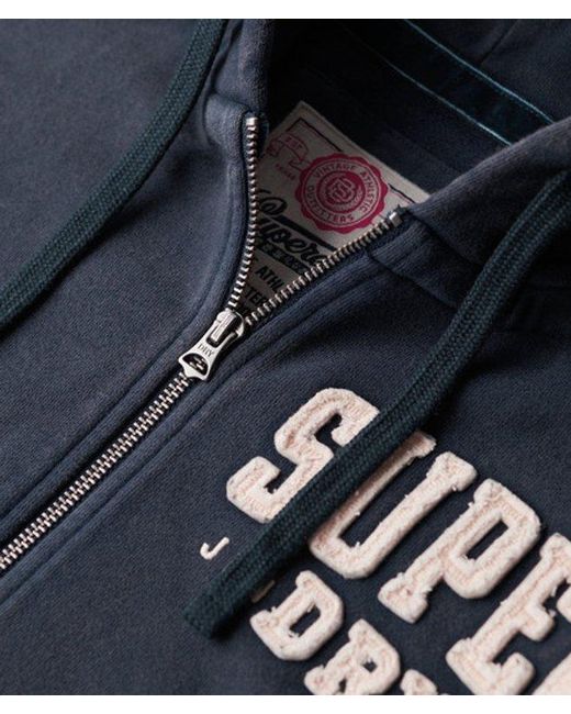 Superdry Blue & Co Vintage Athletic Zip Hoodie for men