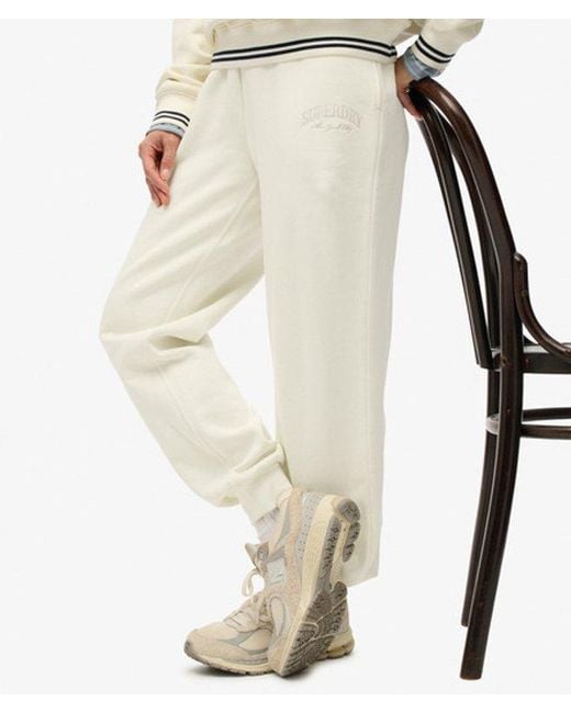 Superdry White Country Club Cuff Joggers