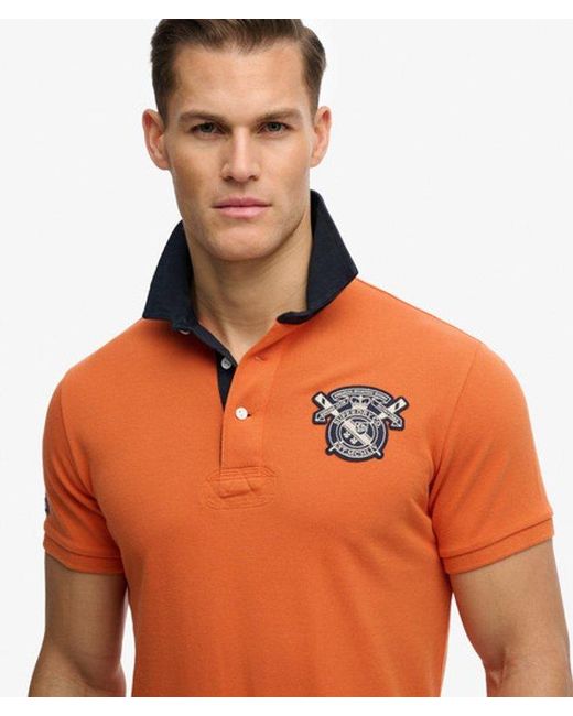 Superdry Orange & Co Vintage Pique Rugby Polo Shirt for men