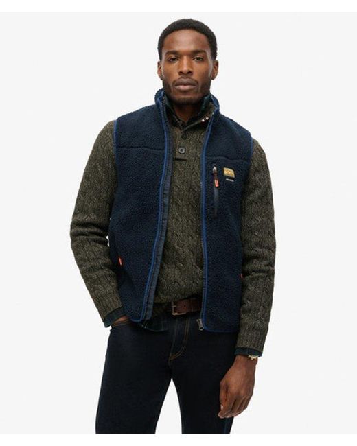 Superdry Blue & Co Outdoor Fleece Gilet for men