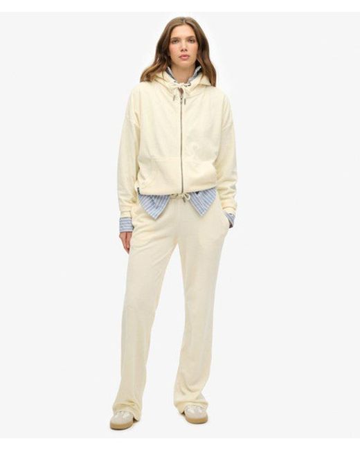 Superdry Natural Velour Wide Leg joggers