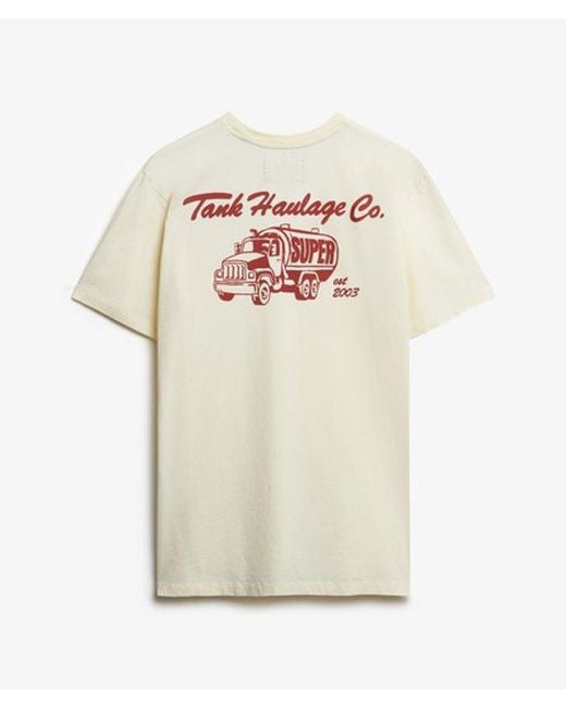 Superdry Trade Tools Oversized T-shirt in het Natural voor heren