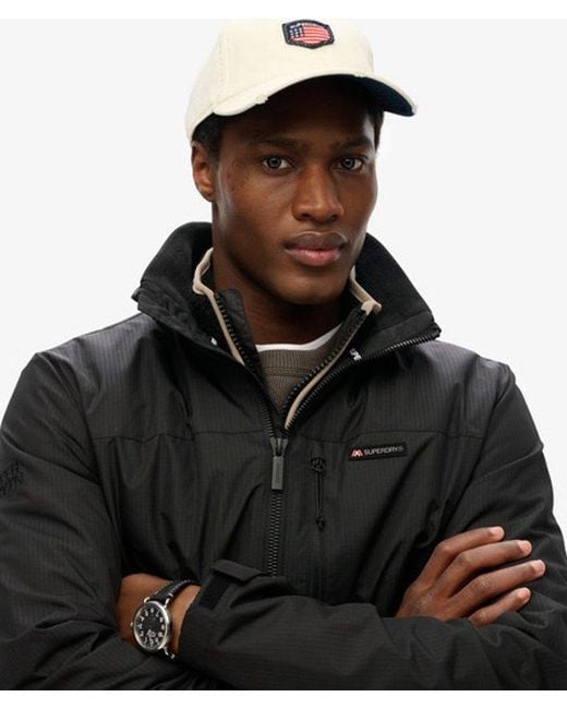 Superdry Black & Co Non Hood Logo Windbreaker Jacket for men