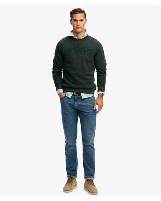 Superdry Green Vintage Athletic Tonal Crew Sweatshirt for men