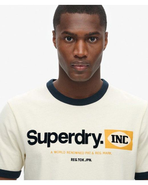Superdry Natural & Co Core Logo Ringer Workwear Graphic T-shirt for men