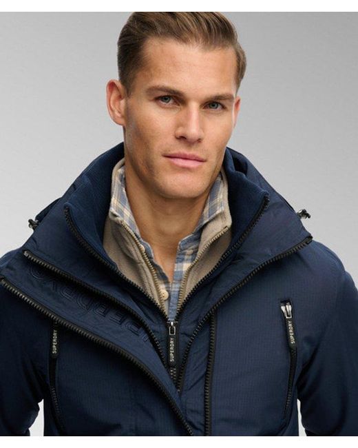 Superdry Blue & Co Hooded Mountain Windbreaker Jacket for men
