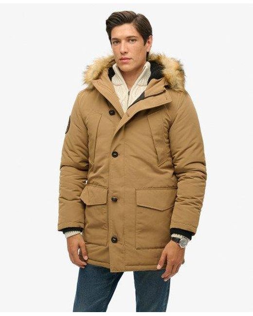 Superdry Natural Everest Faux Fur Hooded Parka Coat for men