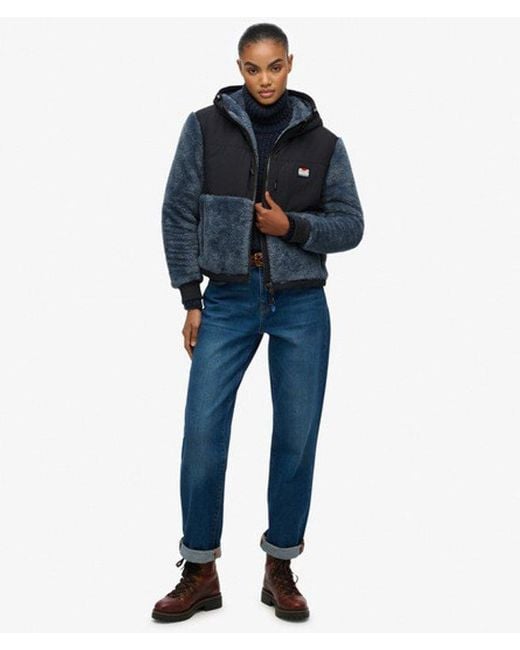 Superdry Black Super Soft Hybrid Full Zip Jacket