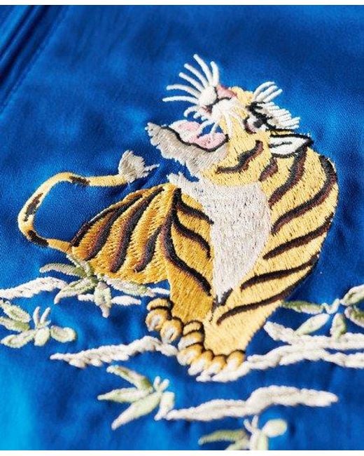Superdry Blue Sukajan Embroidered Bomber Jacket for men