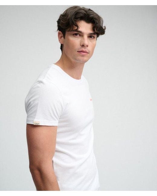 Superdry White & Co Essential Company Logo Embroidered T-shirt for men