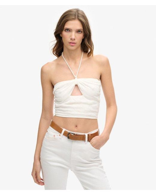Superdry White & Co Crop Cut Out Woven Top