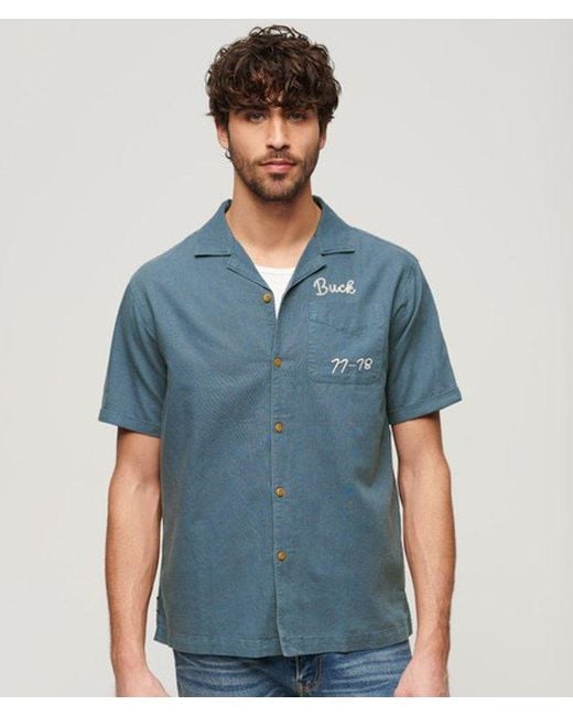 Superdry Blue & Co Resort Short Sleeve Shirt for men