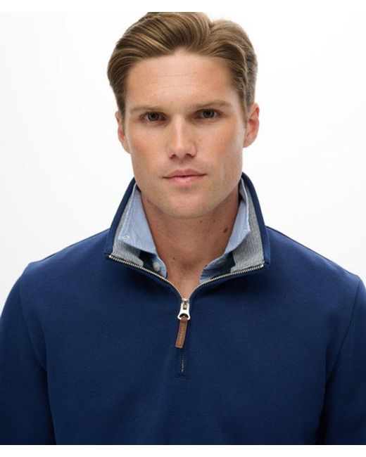 Superdry Blue & Co Core Pique Half Zip Sweatshirt for men