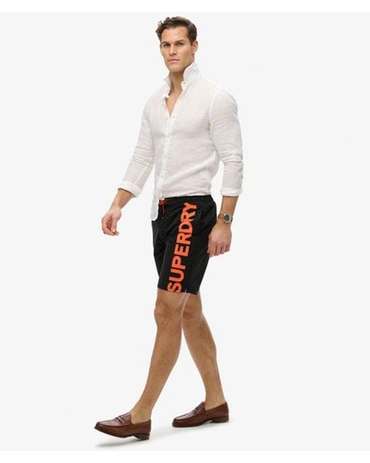 Homme Short De Surf Classique À Logo Longueur 48 Cm Taille Superdry pour homme en coloris Black