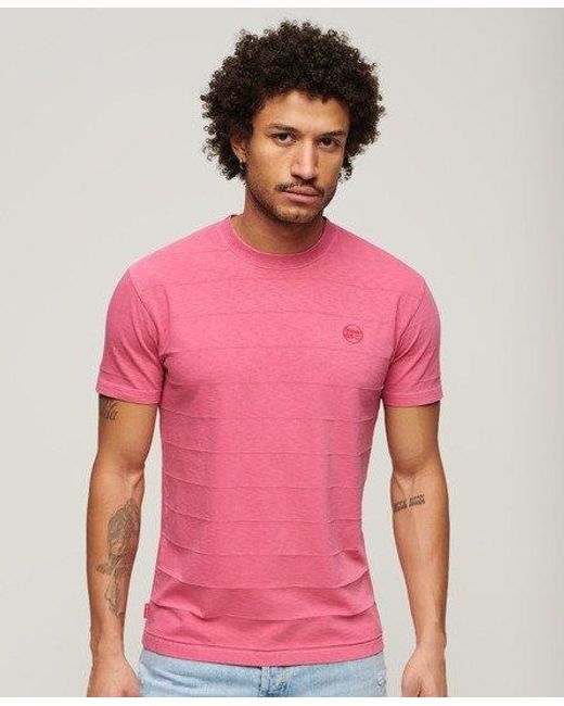 Superdry Pink Organic Cotton Vintage Texture T-shirt for men