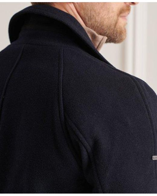 Superdry Blue Studios Short Wool Coat Eclipse for men