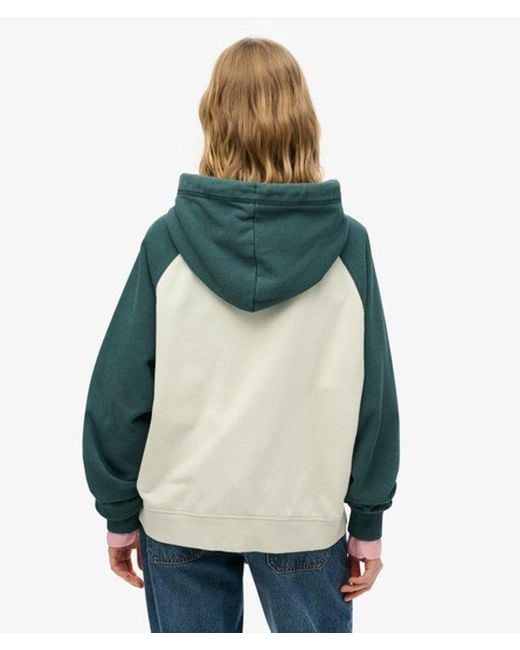 Femme Sweat À Capuche Zippé À Manches Raglan Et Logo Essential Taille Superdry en coloris Blue