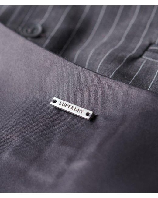 Superdry Blue & Co Pinstripe Satin Back Waistcoat