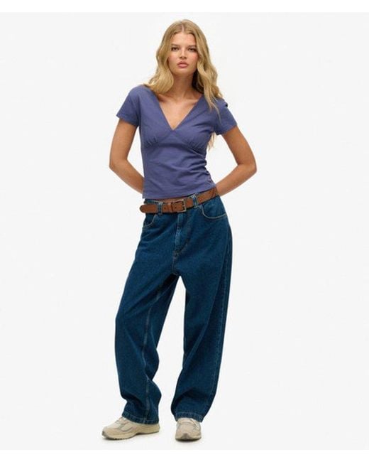 Superdry Blue & Co Cap Sleeve Corset Top