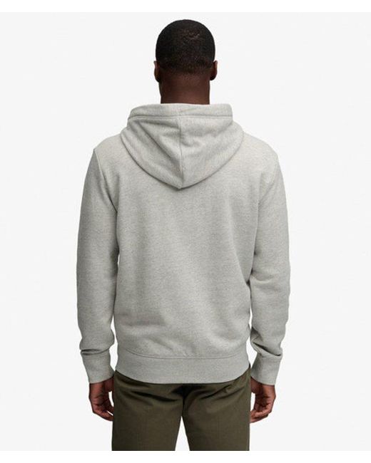 Superdry Gray & Co Essential Logo Half Brushed Zip Hoodie for men